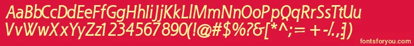 QuesskBolditalic Font – Yellow Fonts on Red Background