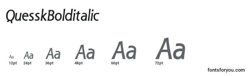 Размеры шрифта QuesskBolditalic