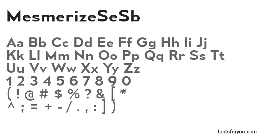 Fuente MesmerizeSeSb - alfabeto, números, caracteres especiales