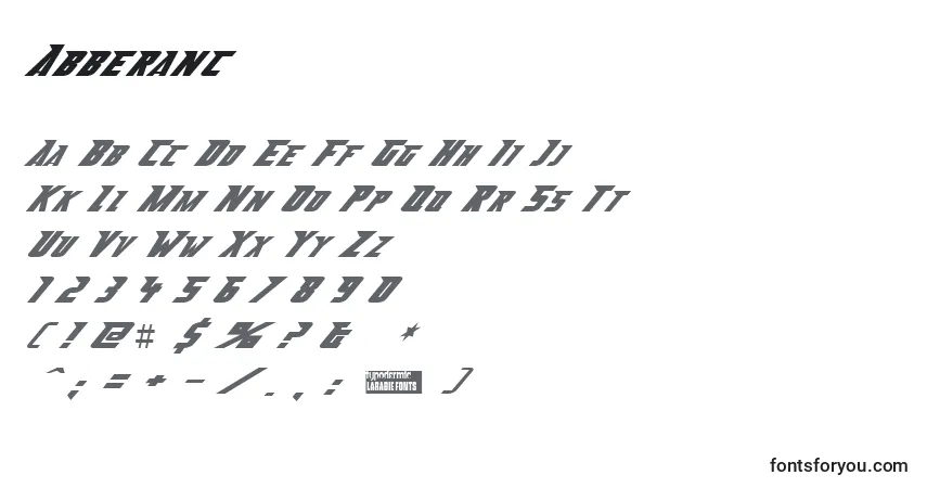 Шрифт Abberanc – алфавит, цифры, специальные символы