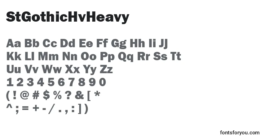 Schriftart StGothicHvHeavy – Alphabet, Zahlen, spezielle Symbole