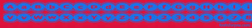 Police D3Mochism – polices bleues sur fond rouge