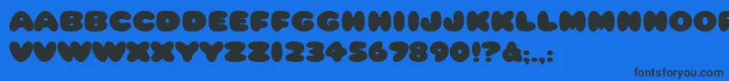 HffCottonBalls Font – Black Fonts on Blue Background