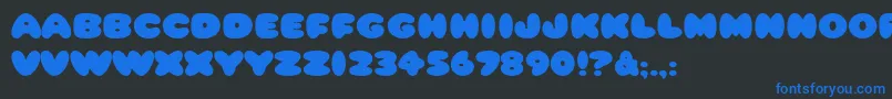 HffCottonBalls Font – Blue Fonts on Black Background