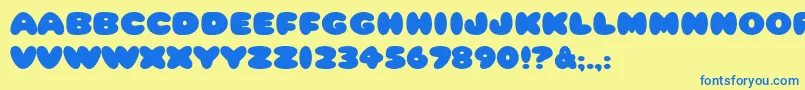 HffCottonBalls Font – Blue Fonts on Yellow Background