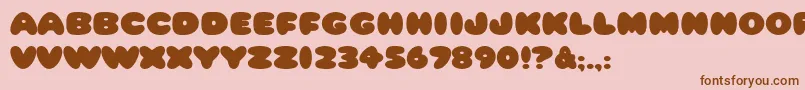 HffCottonBalls Font – Brown Fonts on Pink Background