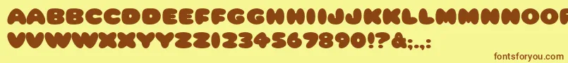 HffCottonBalls Font – Brown Fonts on Yellow Background