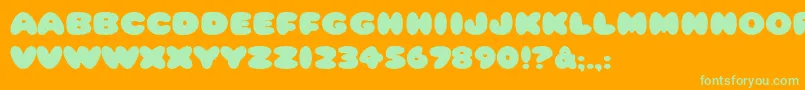 HffCottonBalls Font – Green Fonts on Orange Background