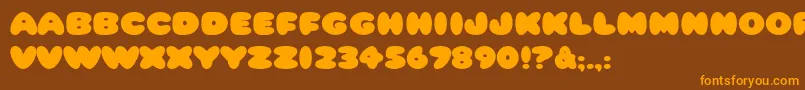 HffCottonBalls Font – Orange Fonts on Brown Background