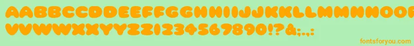 HffCottonBalls Font – Orange Fonts on Green Background