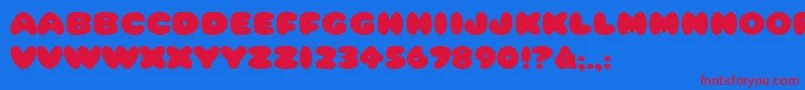 HffCottonBalls Font – Red Fonts on Blue Background