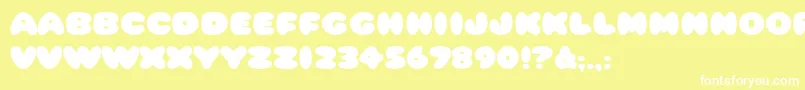フォントHffCottonBalls – 黄色い背景に白い文字