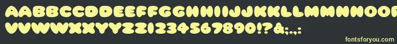 HffCottonBalls Font – Yellow Fonts on Black Background