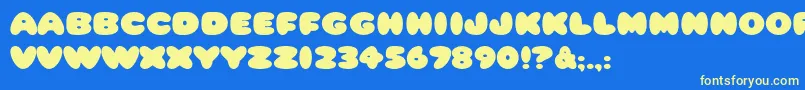 HffCottonBalls Font – Yellow Fonts on Blue Background