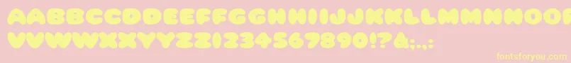 HffCottonBalls Font – Yellow Fonts on Pink Background