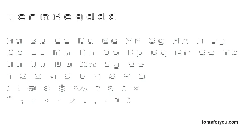 A fonte TermRegddd – alfabeto, números, caracteres especiais