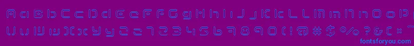 フォントTermRegddd – 紫色の背景に青い文字
