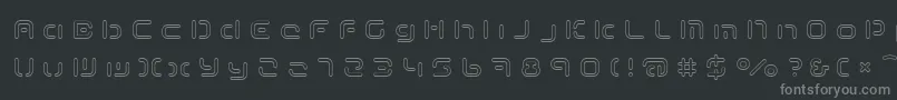 Fonte TermRegddd – fontes cinzas em um fundo preto