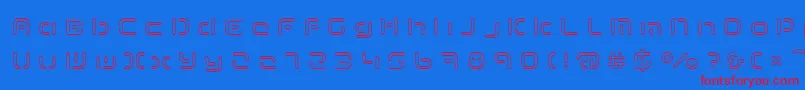 フォントTermRegddd – 赤い文字の青い背景