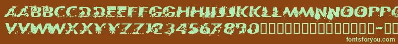 フォントCfpatriotesRegular – 緑色の文字が茶色の背景にあります。