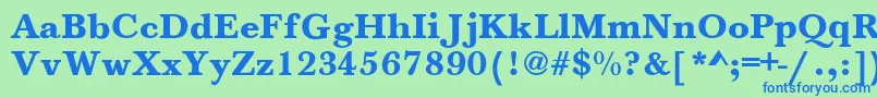 フォントJason – 青い文字は緑の背景です。