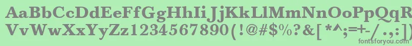 Jason-fontti – harmaat kirjasimet vihreällä taustalla