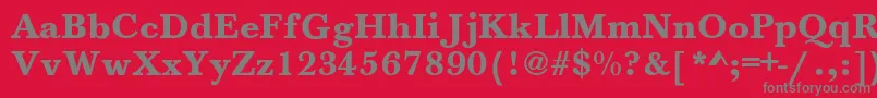 Jason-fontti – harmaat kirjasimet punaisella taustalla