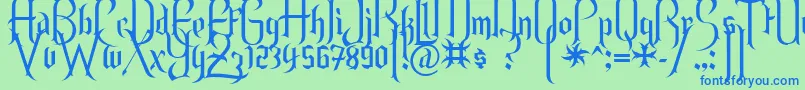 More about Endor ffy Font Endor ffy Font – Blue Fonts on Green Background