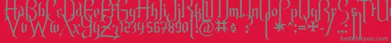 Endor ffy Font – Gray Fonts on Red Background