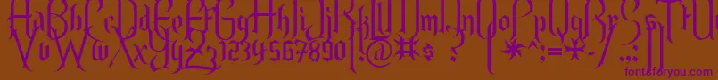 Endor ffy Font – Purple Fonts on Brown Background