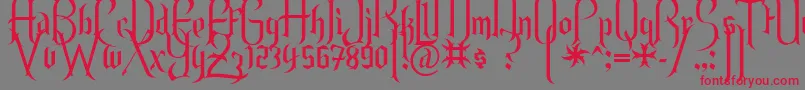 Endor ffy Font – Red Fonts on Gray Background