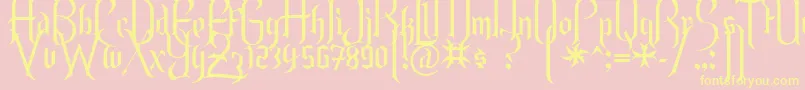Endor ffy Font – Yellow Fonts on Pink Background