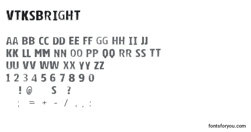 Schriftart Vtksbright – Alphabet, Zahlen, spezielle Symbole