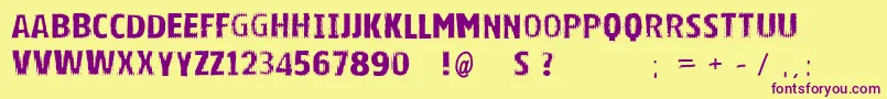 Vtksbright Font – Purple Fonts on Yellow Background