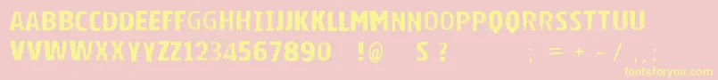 Vtksbright Font – Yellow Fonts on Pink Background