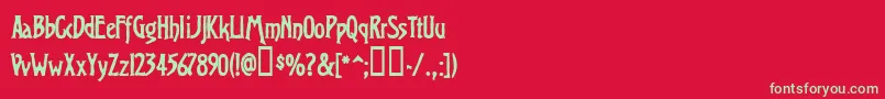 フォントVirso – 赤い背景に緑の文字