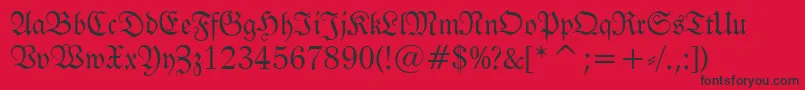 FrakturBt Font – Black Fonts on Red Background