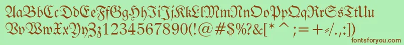 FrakturBt Font – Brown Fonts on Green Background