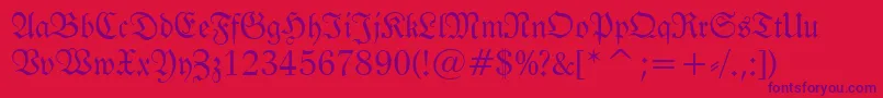 FrakturBt Font – Purple Fonts on Red Background