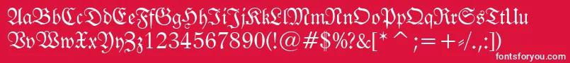 FrakturBt Font – White Fonts on Red Background