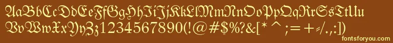 FrakturBt Font – Yellow Fonts on Brown Background