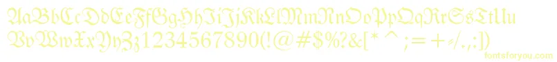 FrakturBt Font – Yellow Fonts on White Background