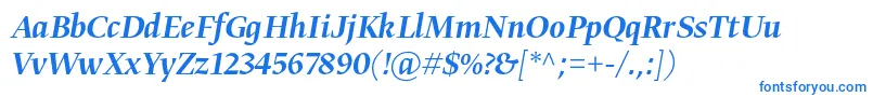 フォントGretadisplayproMediumitalic – 白い背景に青い文字