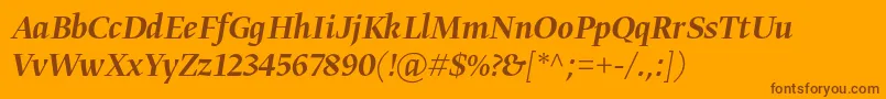 Шрифт GretadisplayproMediumitalic – коричневые шрифты на оранжевом фоне