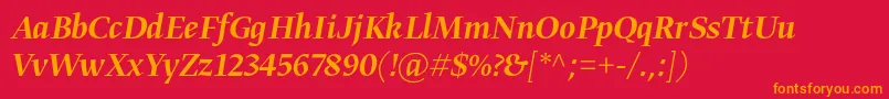 GretadisplayproMediumitalic Font – Orange Fonts on Red Background