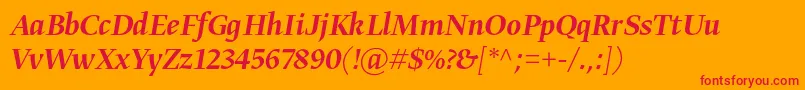 GretadisplayproMediumitalic Font – Red Fonts on Orange Background