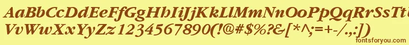 Czcionka GarnetBoldItalic – brązowe czcionki na żółtym tle