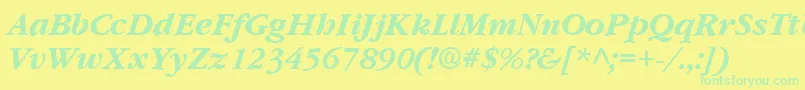 GarnetBoldItalic Font – Green Fonts on Yellow Background