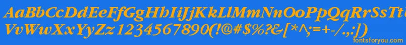 GarnetBoldItalic Font – Orange Fonts on Blue Background