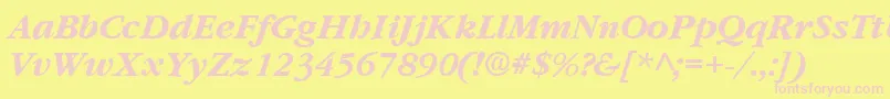 GarnetBoldItalic Font – Pink Fonts on Yellow Background